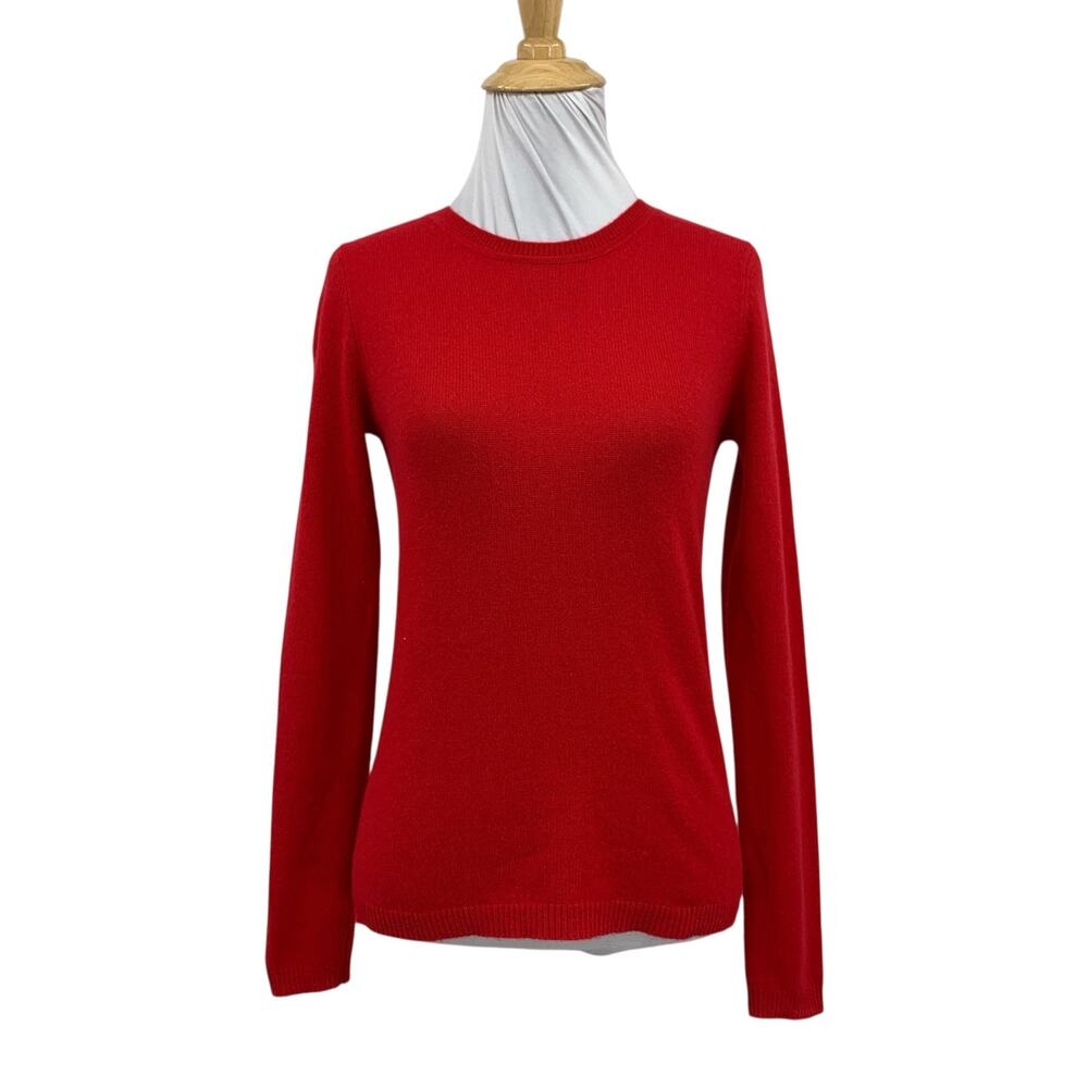 Tahari Sweater Womens XS Extra Small Poppy Pureluxe Cashmere Crew Neck Pullover